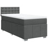 Stella Homewares Box Spring Bed with Mattress Dark Grey King Single Fabric