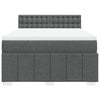 Stella Homewares Box Spring Bed with Mattress Black Double Fabric