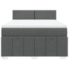 Stella Homewares Box Spring Bed with Mattress Dark Grey Queen Fabric