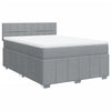 Stella Homewares Box Spring Bed with Mattress Dark Grey Queen Fabric
