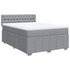 Stella Homewares Box Spring Bed with Mattress Dark Grey Queen Fabric