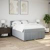 Stella Homewares Box Spring Bed with Mattress Dark Grey Queen Fabric