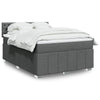 Stella Homewares Box Spring Bed with Mattress Black Queen Fabric