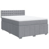 Stella Homewares Box Spring Bed with Mattress Dark Grey Queen Fabric