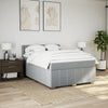 Stella Homewares Box Spring Bed with Mattress Dark Grey Queen Fabric