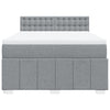 Stella Homewares Box Spring Bed with Mattress Dark Grey Queen Fabric