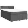 Stella Homewares Box Spring Bed with Mattress Black Queen Fabric
