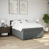 Stella Homewares Box Spring Bed with Mattress Black Queen Fabric
