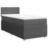 Stella Homewares Box Spring Bed with Mattress Dark Grey King Single Fabric
