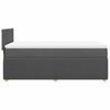 Stella Homewares Box Spring Bed with Mattress Dark Grey King Single Fabric