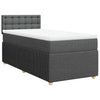Stella Homewares Box Spring Bed with Mattress Dark Grey King Single Fabric