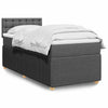 Stella Homewares Box Spring Bed with Mattress Dark Grey King Single Fabric