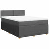 Stella Homewares Box Spring Bed with Mattress Dark Grey Double Fabric