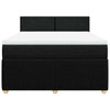 Stella Homewares Box Spring Bed with Mattress Black Double Fabric