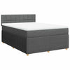 Stella Homewares Box Spring Bed with Mattress Dark Grey Double Fabric