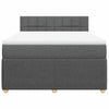 Stella Homewares Box Spring Bed with Mattress Dark Grey Double Fabric