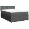 Stella Homewares Box Spring Bed with Mattress Dark Grey Double Fabric