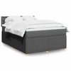 Stella Homewares Box Spring Bed with Mattress Dark Grey Double Fabric
