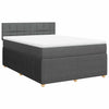 Stella Homewares Box Spring Bed with Mattress Dark Grey Queen Fabric