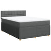 Stella Homewares Box Spring Bed with Mattress Dark Grey Queen Fabric