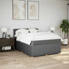 Stella Homewares Box Spring Bed with Mattress Dark Grey Queen Fabric