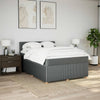 Stella Homewares Box Spring Bed with Mattress Dark Grey Queen Fabric