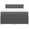 Stella Homewares Box Spring Bed with Mattress Dark Grey Queen Fabric