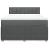 Stella Homewares Box Spring Bed with Mattress Dark Grey Queen Fabric