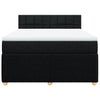 Stella Homewares Box Spring Bed with Mattress Black Queen Fabric