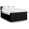 Stella Homewares Box Spring Bed with Mattress Black Queen Fabric