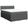 Stella Homewares Box Spring Bed with Mattress Dark Grey Queen Fabric