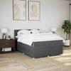 Stella Homewares Box Spring Bed with Mattress Dark Grey Queen Fabric