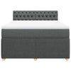 Stella Homewares Box Spring Bed with Mattress Dark Grey Queen Fabric