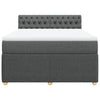 Stella Homewares Box Spring Bed with Mattress Dark Grey Queen Fabric