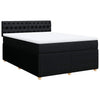 Stella Homewares Box Spring Bed with Mattress Black Queen Fabric