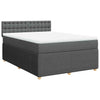 Stella Homewares Box Spring Bed with Mattress Dark Grey Queen Fabric