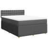 Stella Homewares Box Spring Bed with Mattress Dark Grey Queen Fabric