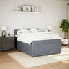 Stella Homewares Box Spring Bed with Mattress Dark Grey Queen Fabric