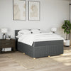 Stella Homewares Box Spring Bed with Mattress Dark Grey Queen Fabric