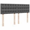 Stella Homewares Box Spring Bed with Mattress Dark Grey Queen Fabric