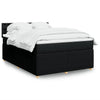 Stella Homewares Box Spring Bed with Mattress Black Queen Fabric