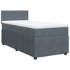 Stella Homewares Box Spring Bed with Mattress Dark Grey King Single Velvet