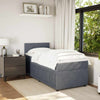 Stella Homewares Box Spring Bed with Mattress Dark Grey King Single Velvet