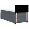 Stella Homewares Box Spring Bed with Mattress Dark Grey King Single Velvet