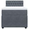 Stella Homewares Box Spring Bed with Mattress Dark Grey King Single Velvet