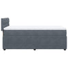 Stella Homewares Box Spring Bed with Mattress Dark Grey King Single Velvet