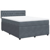 Stella Homewares Box Spring Bed with Mattress Dark Grey Double Velvet