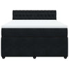 Stella Homewares Box Spring Bed with Mattress Black Queen Velvet