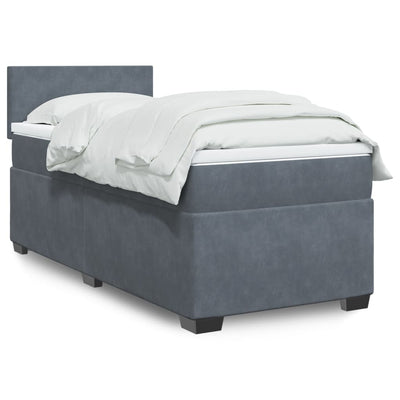 Stella Homewares Box Spring Bed with Mattress Dark Grey King Single Fabric