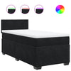 Stella Homewares Box Spring Bed with Mattress Black King Single Fabric